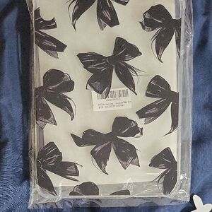Bow Print Clear Phone Case - Black Bows on White